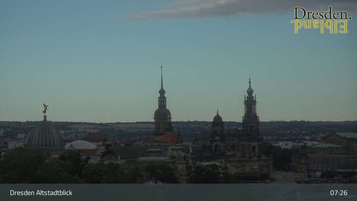 Archiv Foto Webcam Dresden Terrassenufer - Blick auf die Altstadt