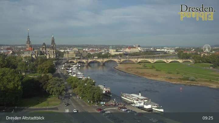 Archiv Foto Webcam Dresden Terrassenufer - Blick auf die Altstadt