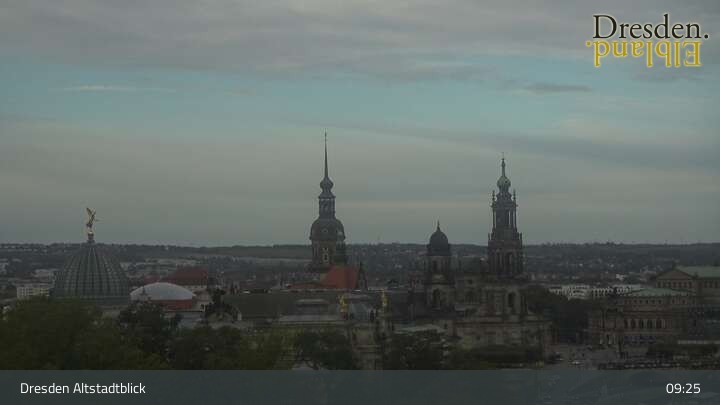 Archiv Foto Webcam Dresden Terrassenufer - Blick auf die Altstadt