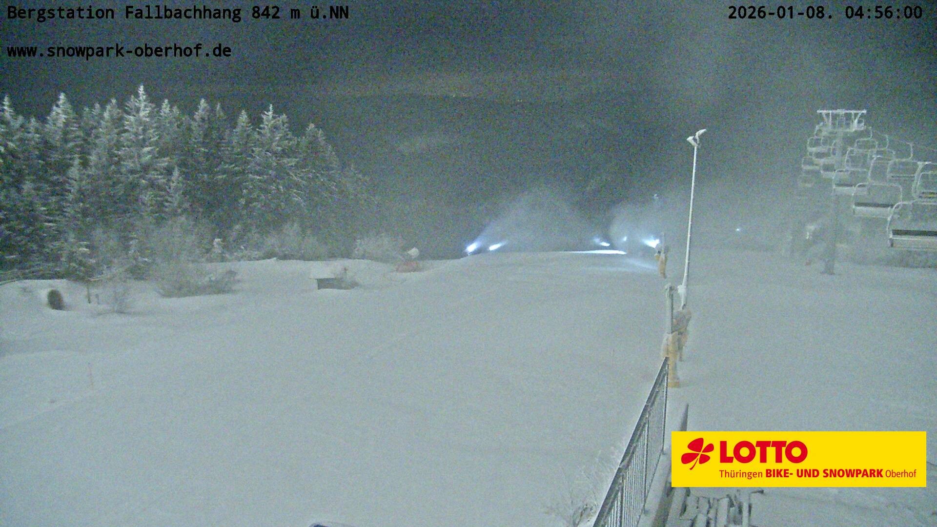 Archiv Foto Webcam Oberhof: Sessellift Fallbachhang Bergstation