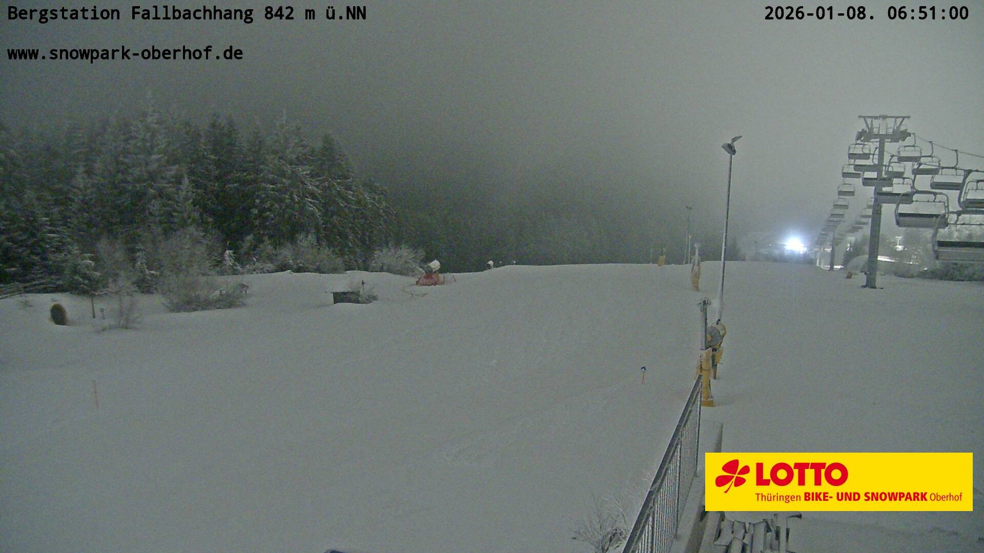 Archiv Foto Webcam Oberhof: Sessellift Fallbachhang Bergstation