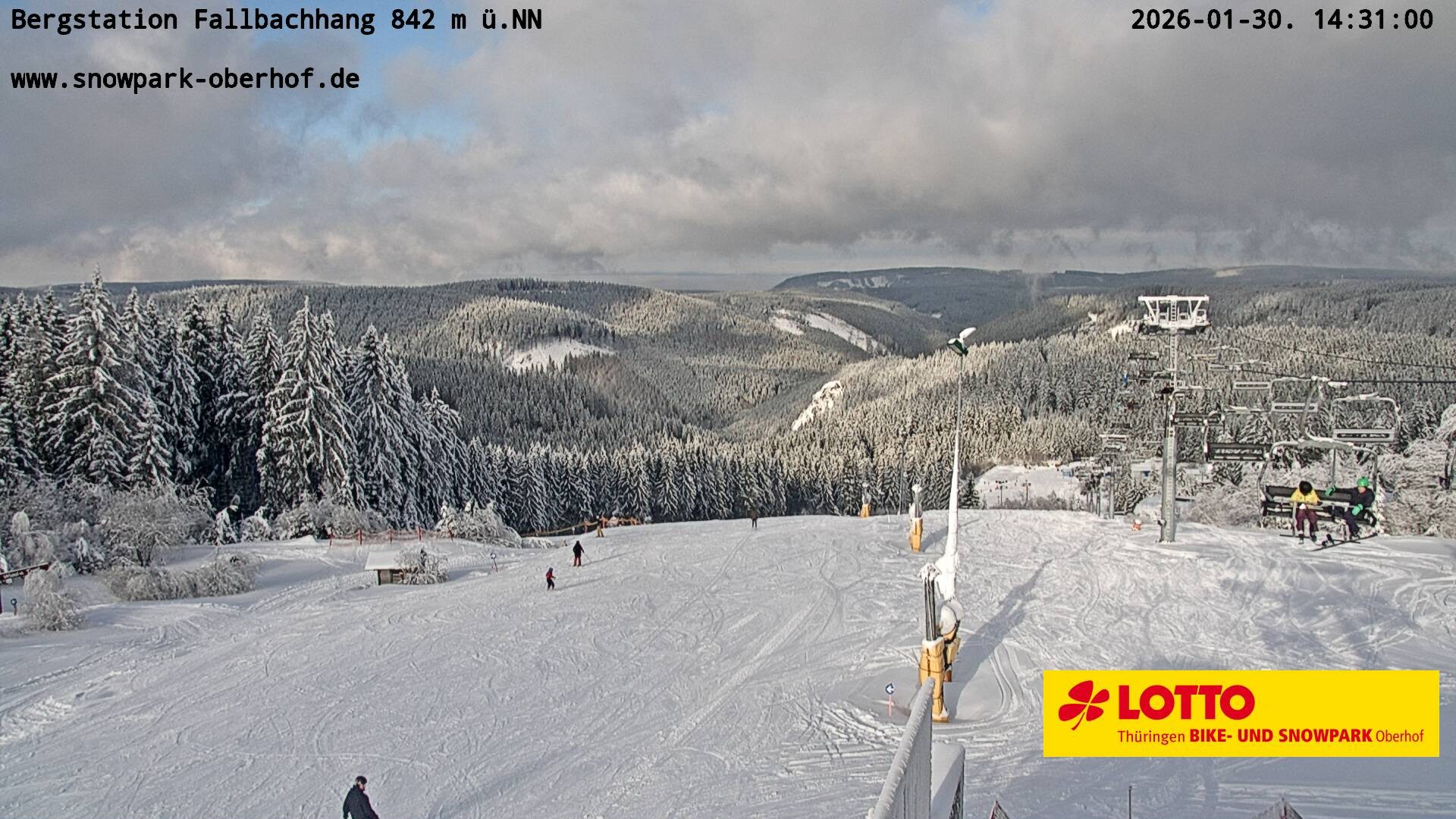 Archived image Webcam Oberhof: Chair Lift Fallbachhang
