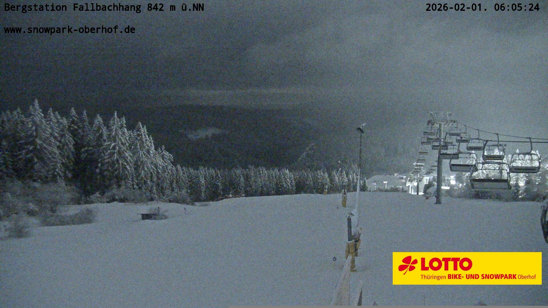 Archiv Foto Webcam Oberhof: Sessellift Fallbachhang Bergstation
