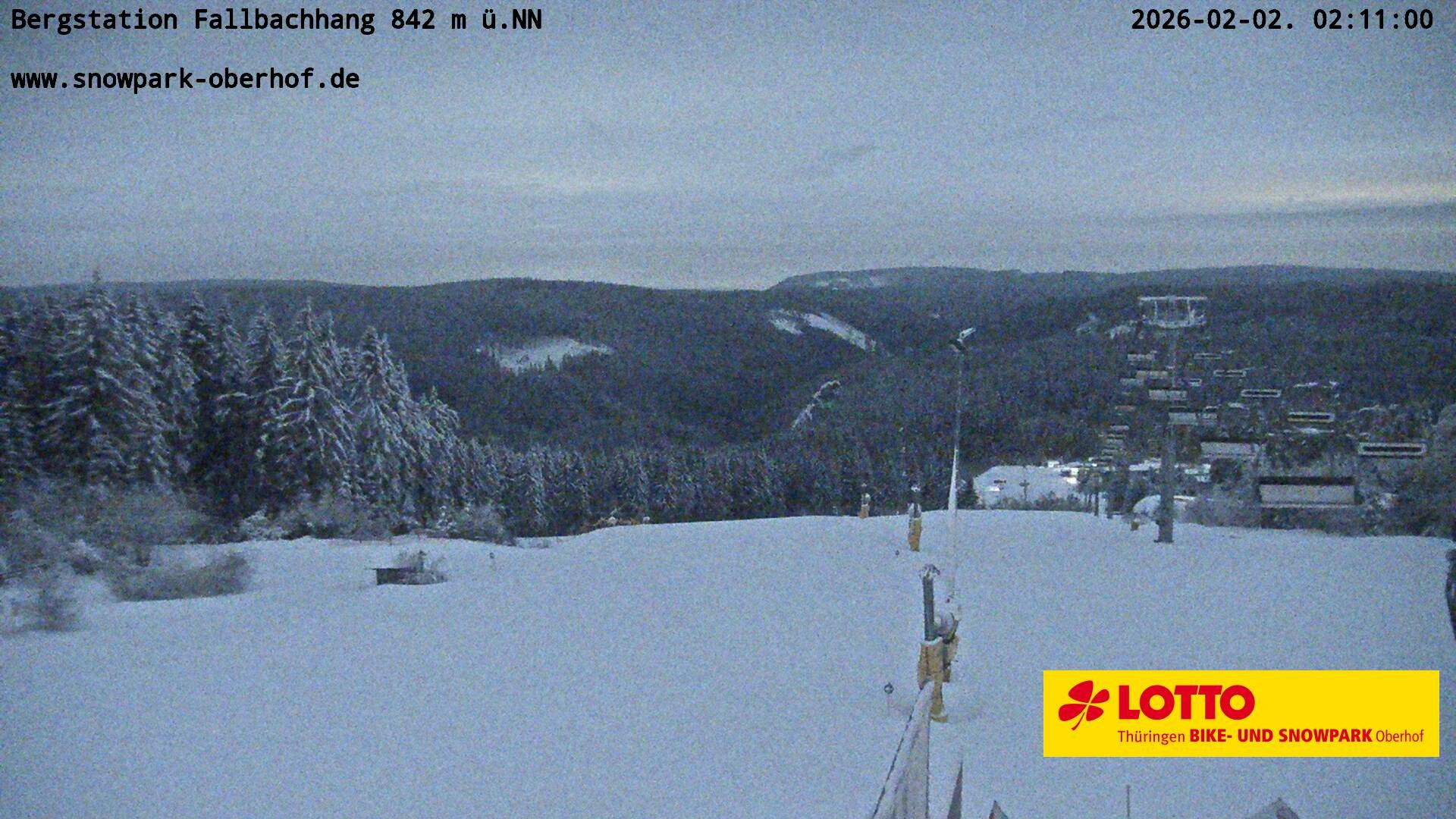 Archiv Foto Webcam Oberhof: Sessellift Fallbachhang Bergstation