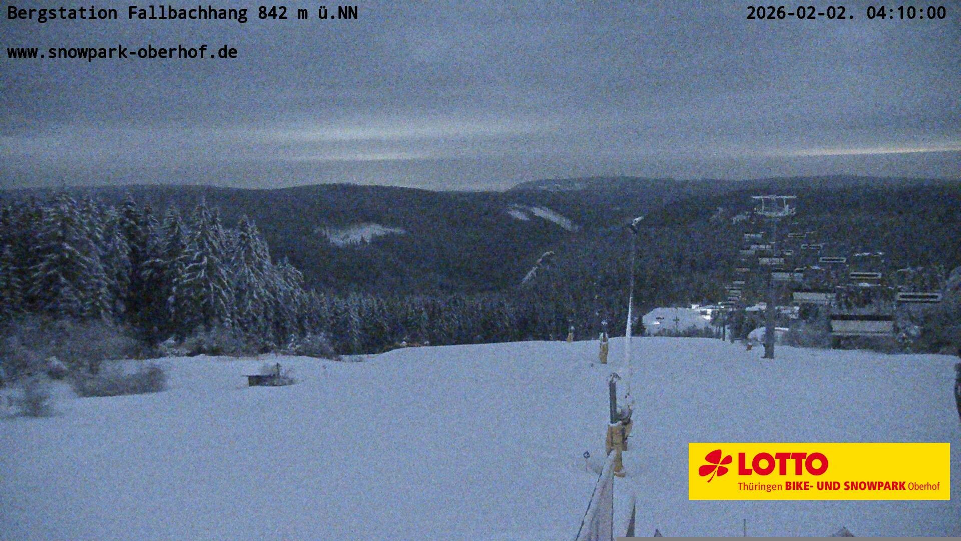 Archiv Foto Webcam Oberhof: Sessellift Fallbachhang Bergstation