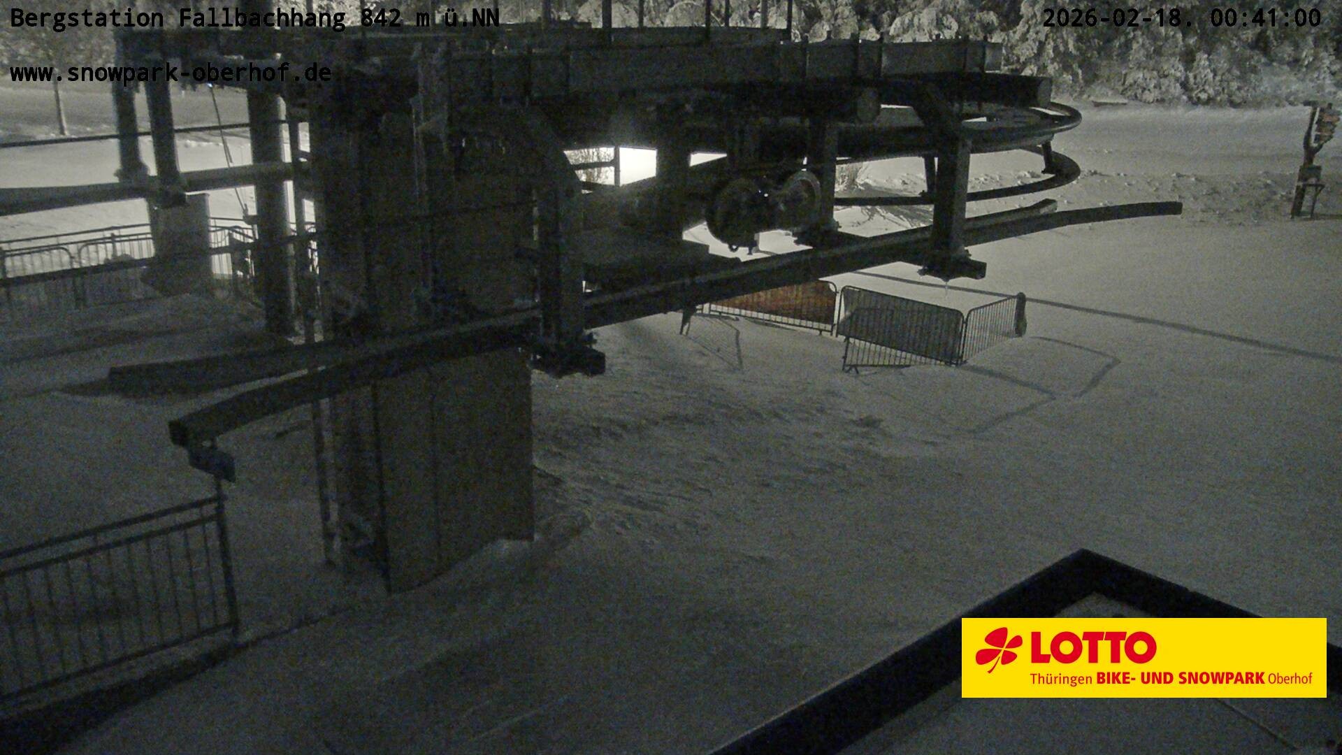 Archiv Foto Webcam Oberhof: Sessellift Fallbachhang Bergstation