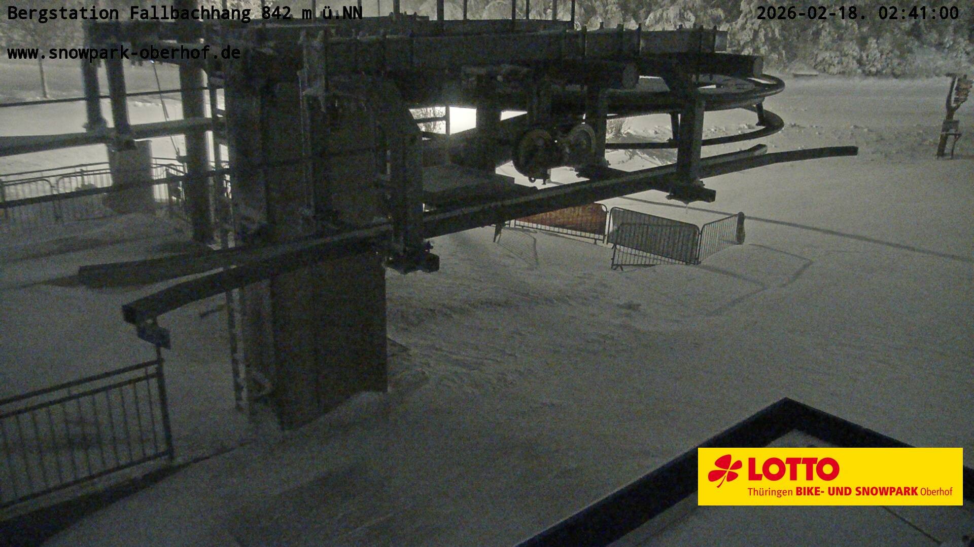 Archiv Foto Webcam Oberhof: Sessellift Fallbachhang Bergstation