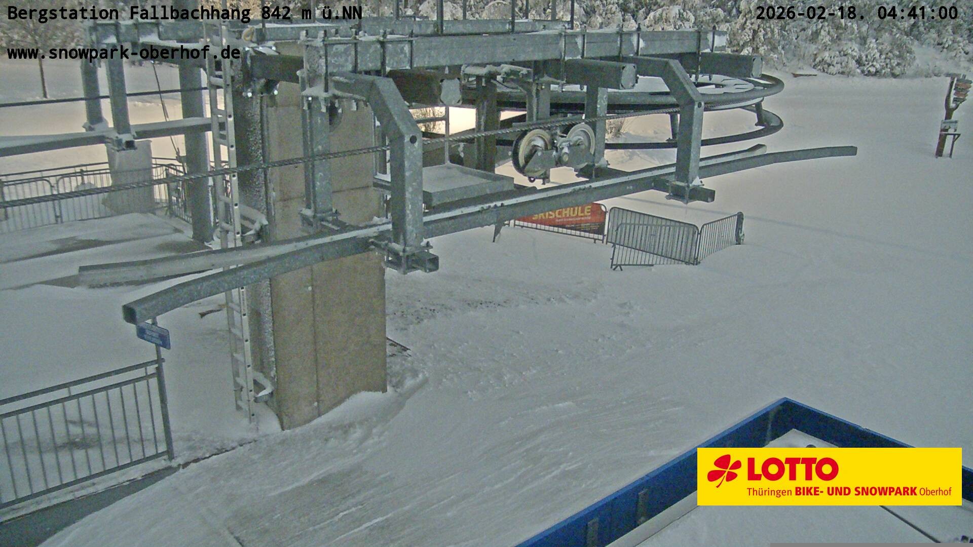 Archiv Foto Webcam Oberhof: Sessellift Fallbachhang Bergstation