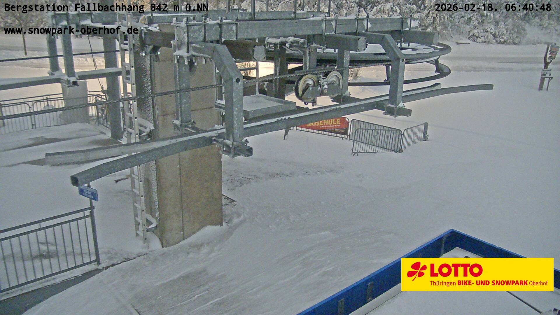Archiv Foto Webcam Oberhof: Sessellift Fallbachhang Bergstation