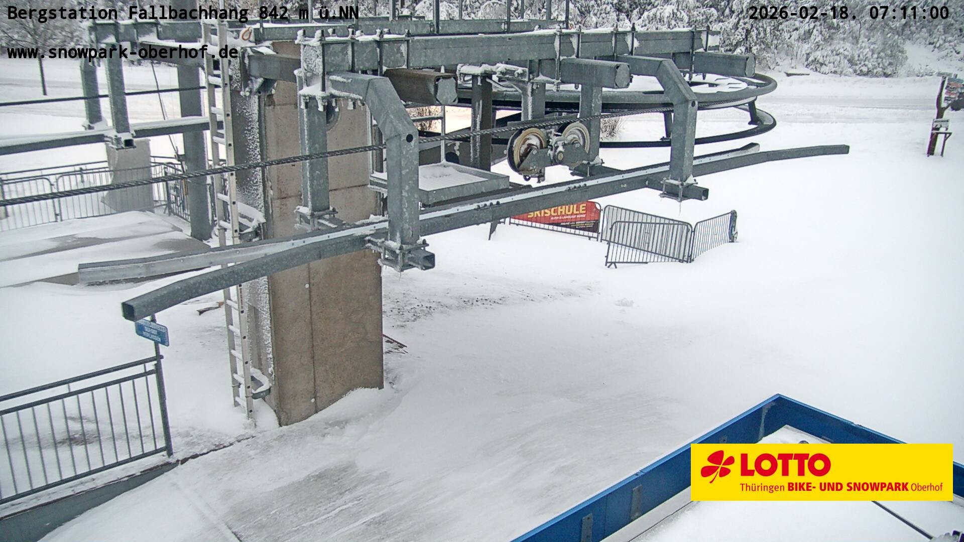 Archiv Foto Webcam Oberhof: Sessellift Fallbachhang Bergstation