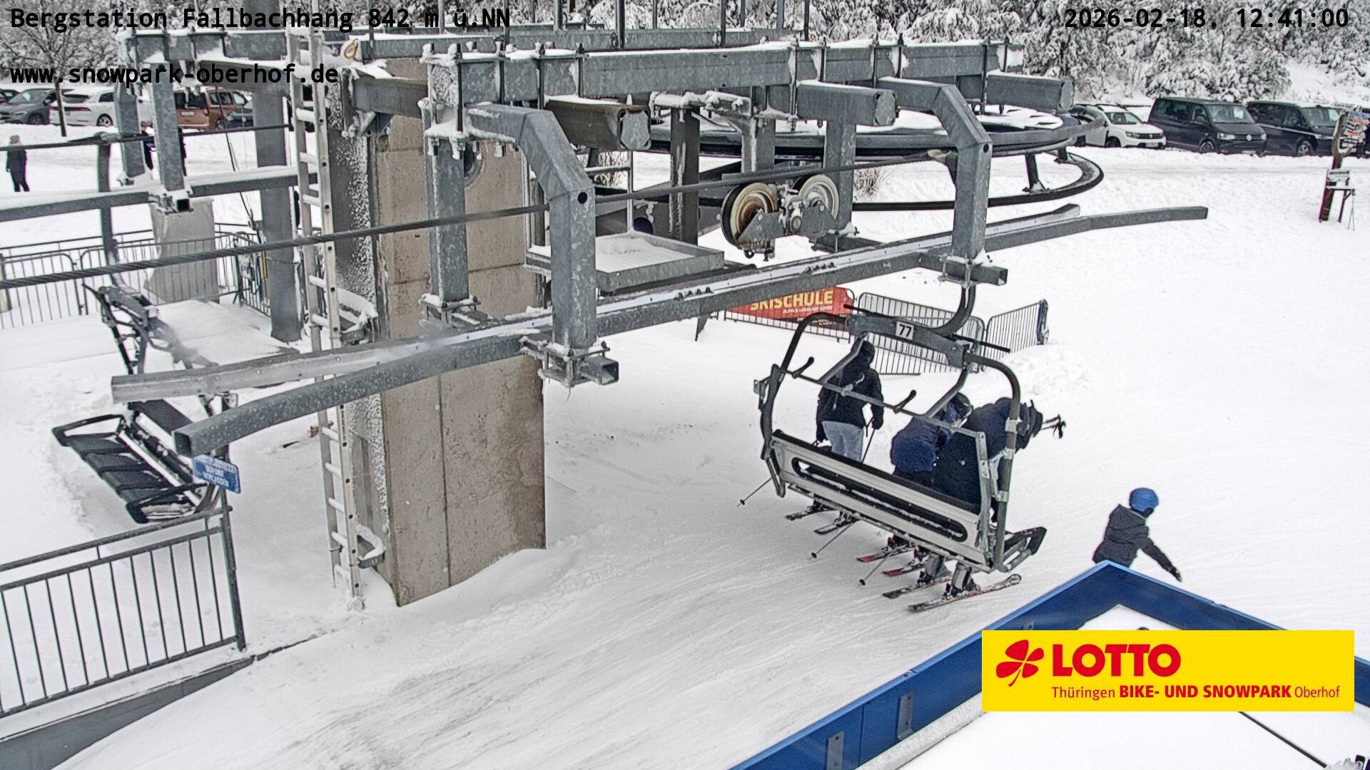 Archiv Foto Webcam Oberhof: Sessellift Fallbachhang Bergstation