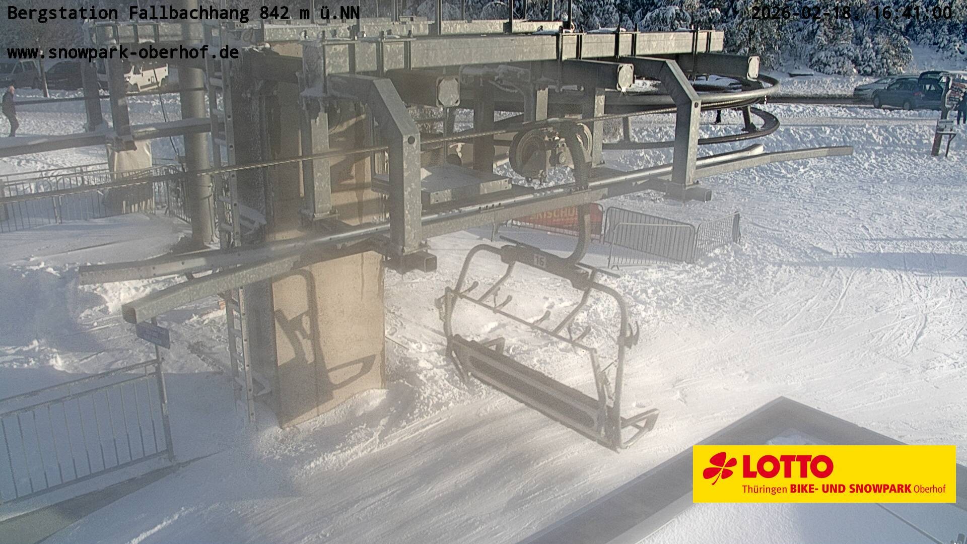 Archiv Foto Webcam Oberhof: Sessellift Fallbachhang Bergstation