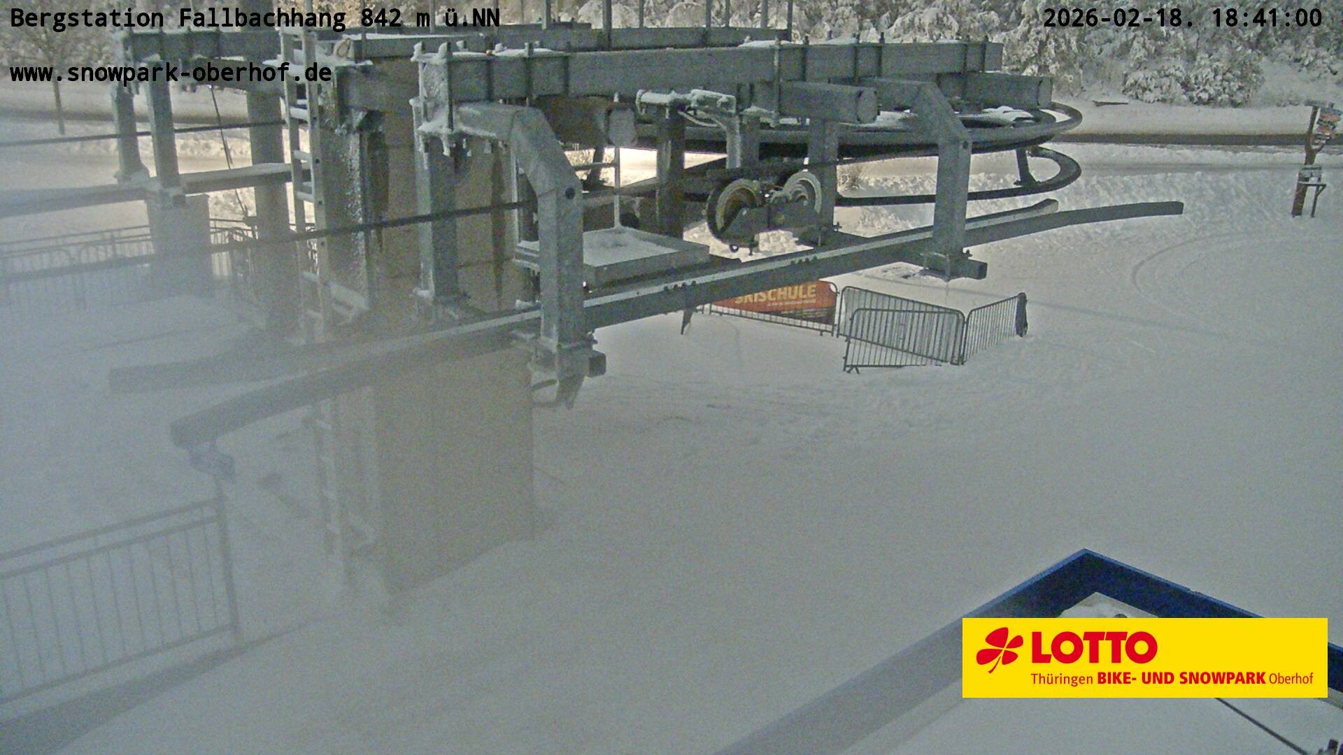 Archiv Foto Webcam Oberhof: Sessellift Fallbachhang Bergstation