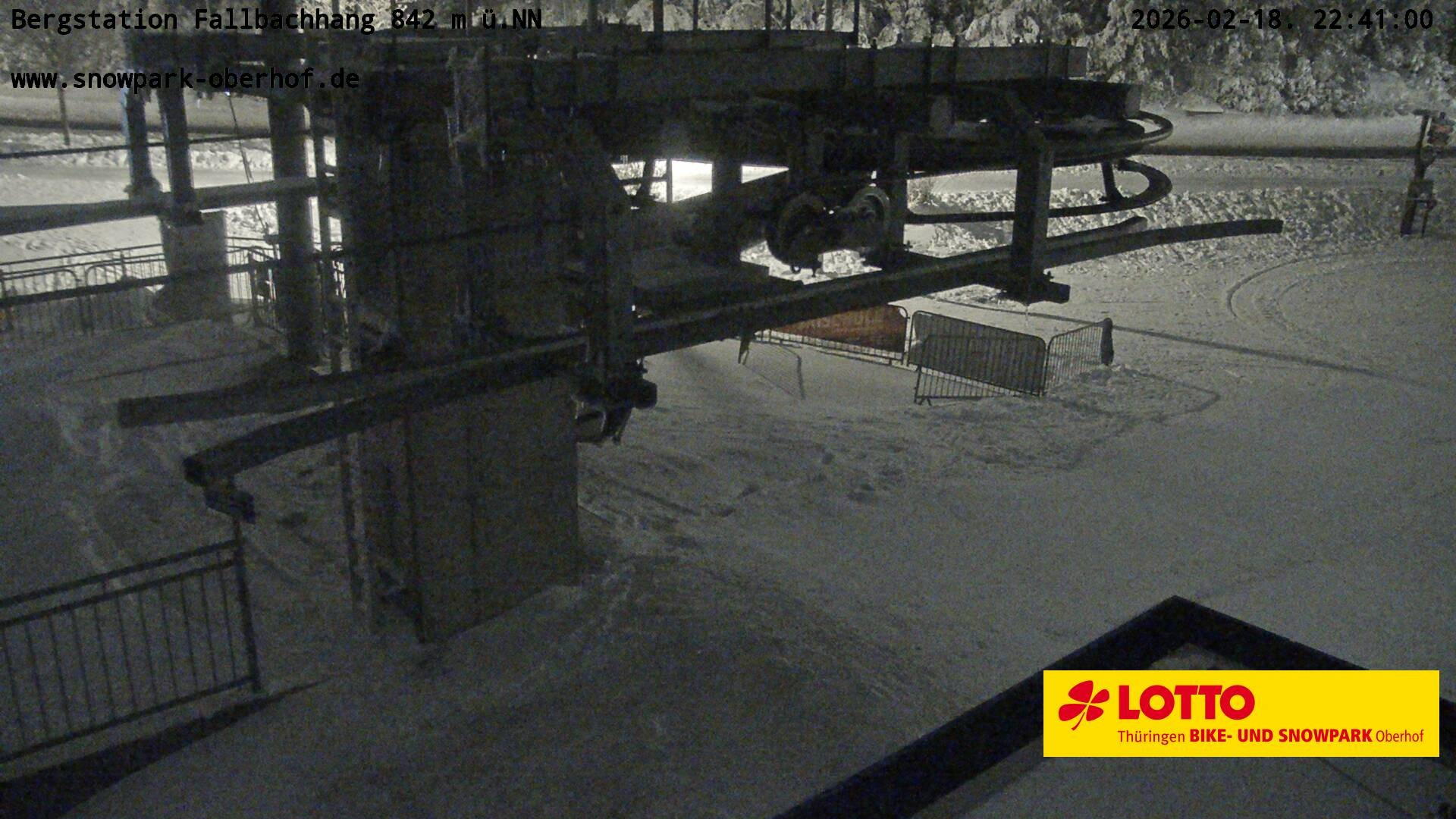 Archiv Foto Webcam Oberhof: Sessellift Fallbachhang Bergstation