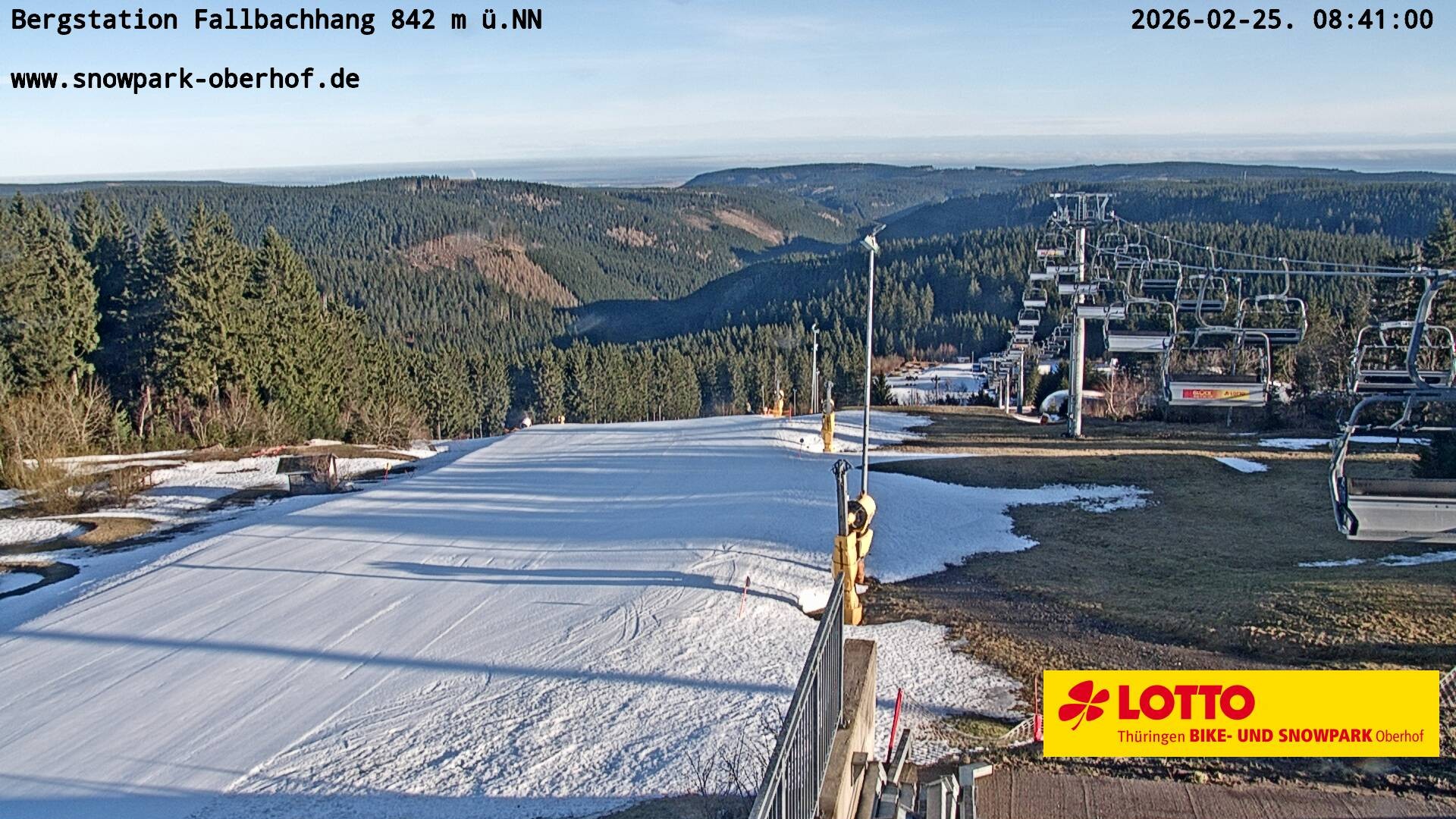 Archived image Webcam Oberhof: Chair Lift Fallbachhang