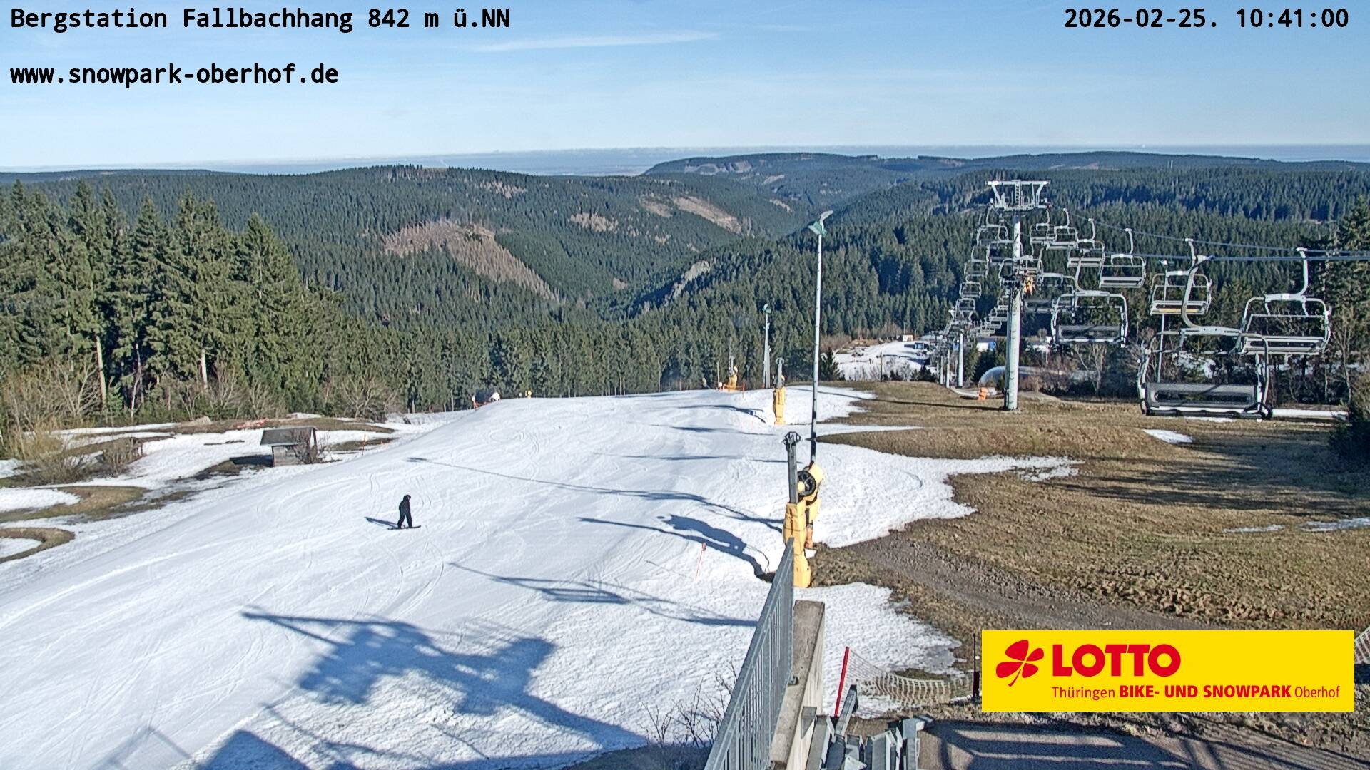 Archived image Webcam Oberhof: Chair Lift Fallbachhang