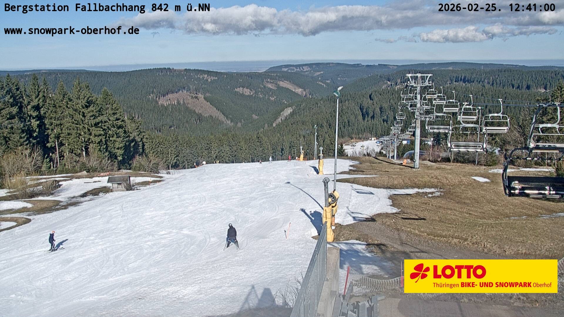 Archived image Webcam Oberhof: Chair Lift Fallbachhang