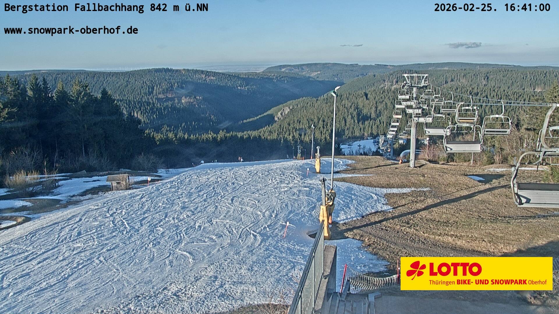 Archived image Webcam Oberhof: Chair Lift Fallbachhang