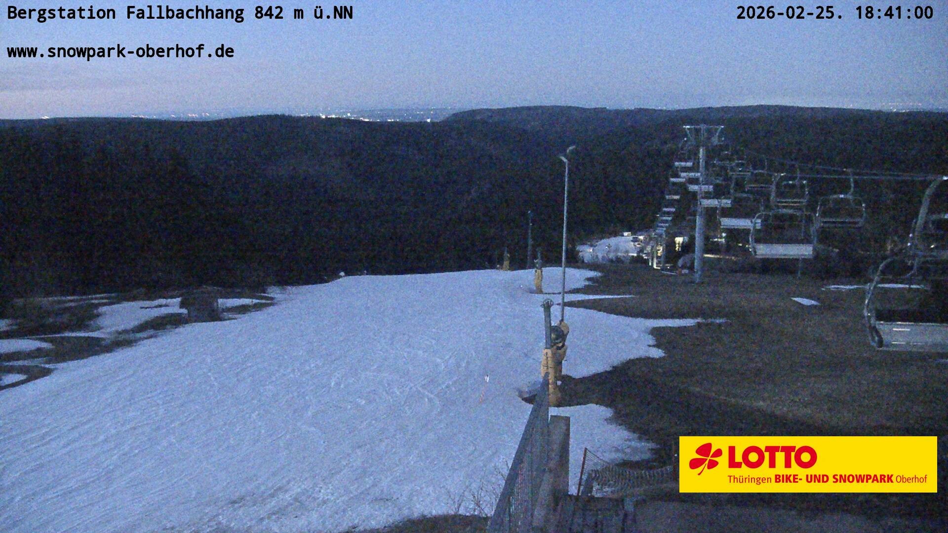 Archived image Webcam Oberhof: Chair Lift Fallbachhang