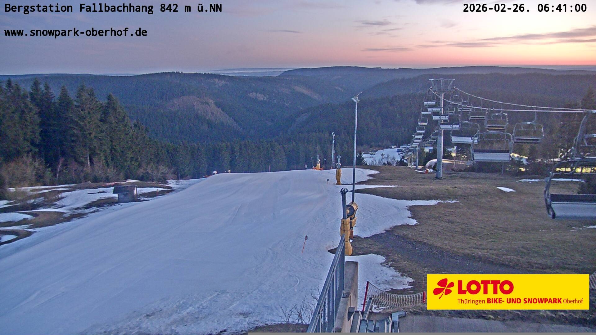 Archiv Foto Webcam Oberhof: Sessellift Fallbachhang Bergstation