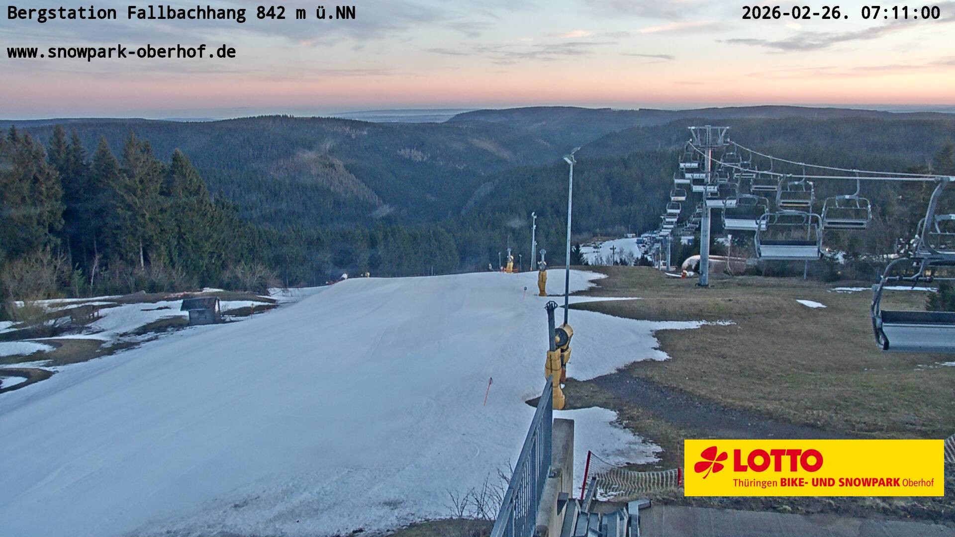 Archiv Foto Webcam Oberhof: Sessellift Fallbachhang Bergstation