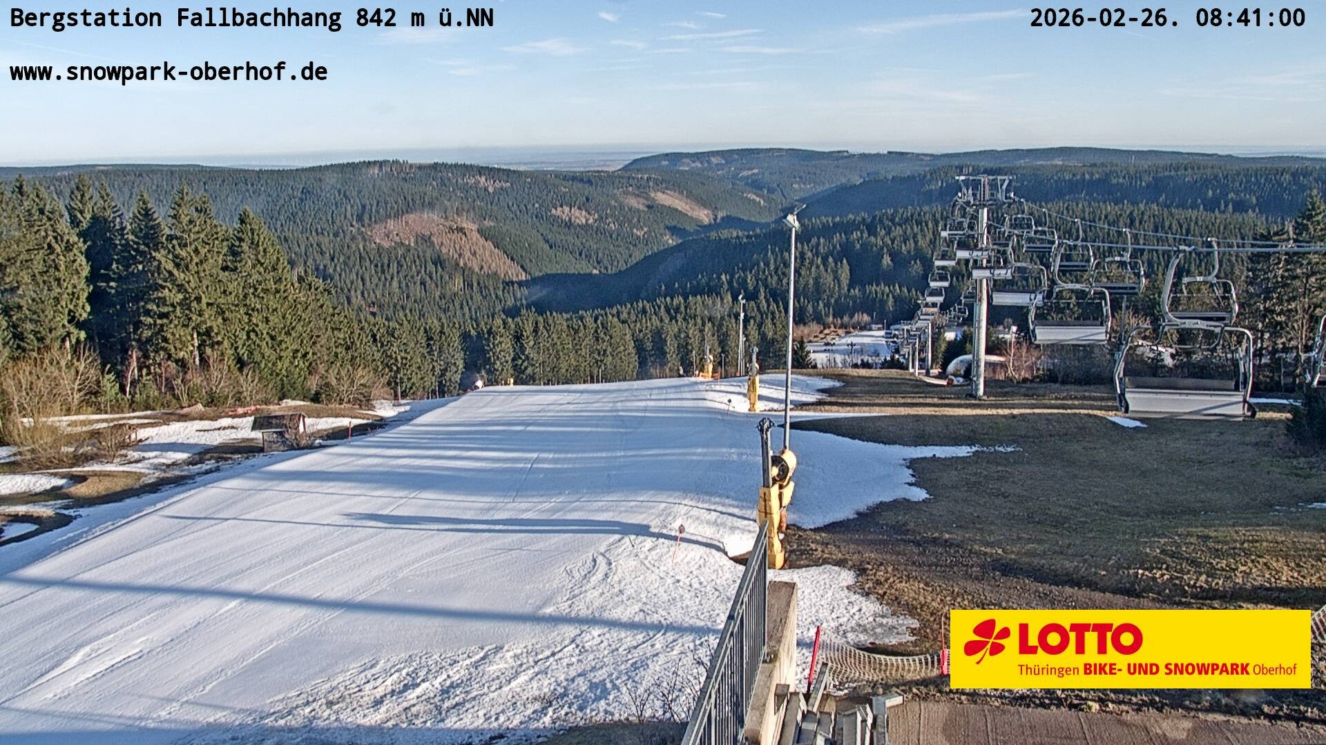 Archiv Foto Webcam Oberhof: Sessellift Fallbachhang Bergstation