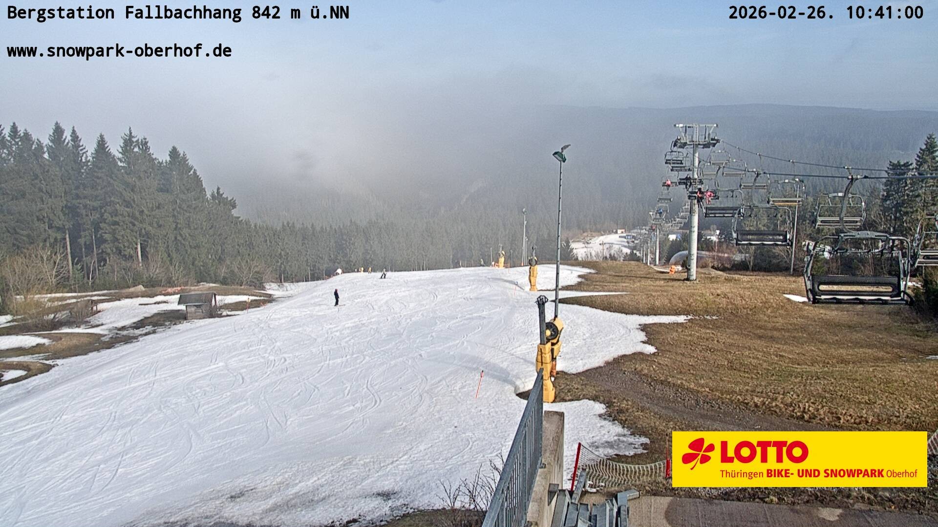 Archiv Foto Webcam Oberhof: Sessellift Fallbachhang Bergstation