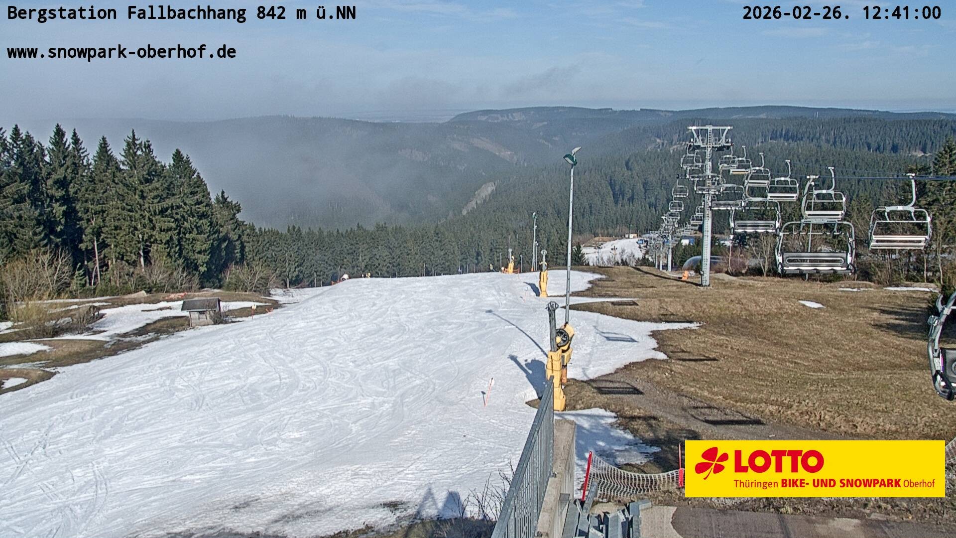 Archiv Foto Webcam Oberhof: Sessellift Fallbachhang Bergstation