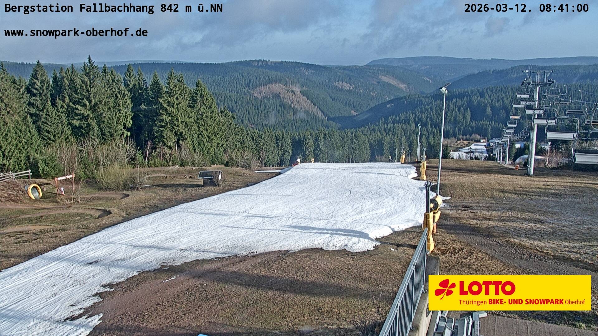 Archiv Foto Webcam Oberhof: Sessellift Fallbachhang Bergstation