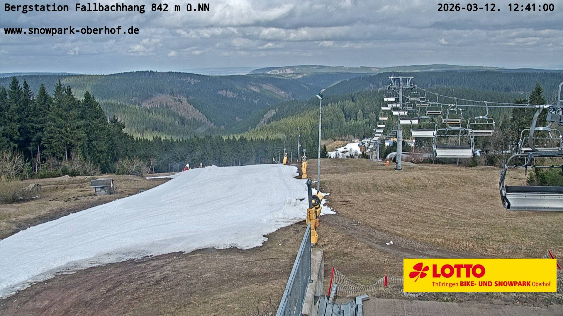 Archiv Foto Webcam Oberhof: Sessellift Fallbachhang Bergstation