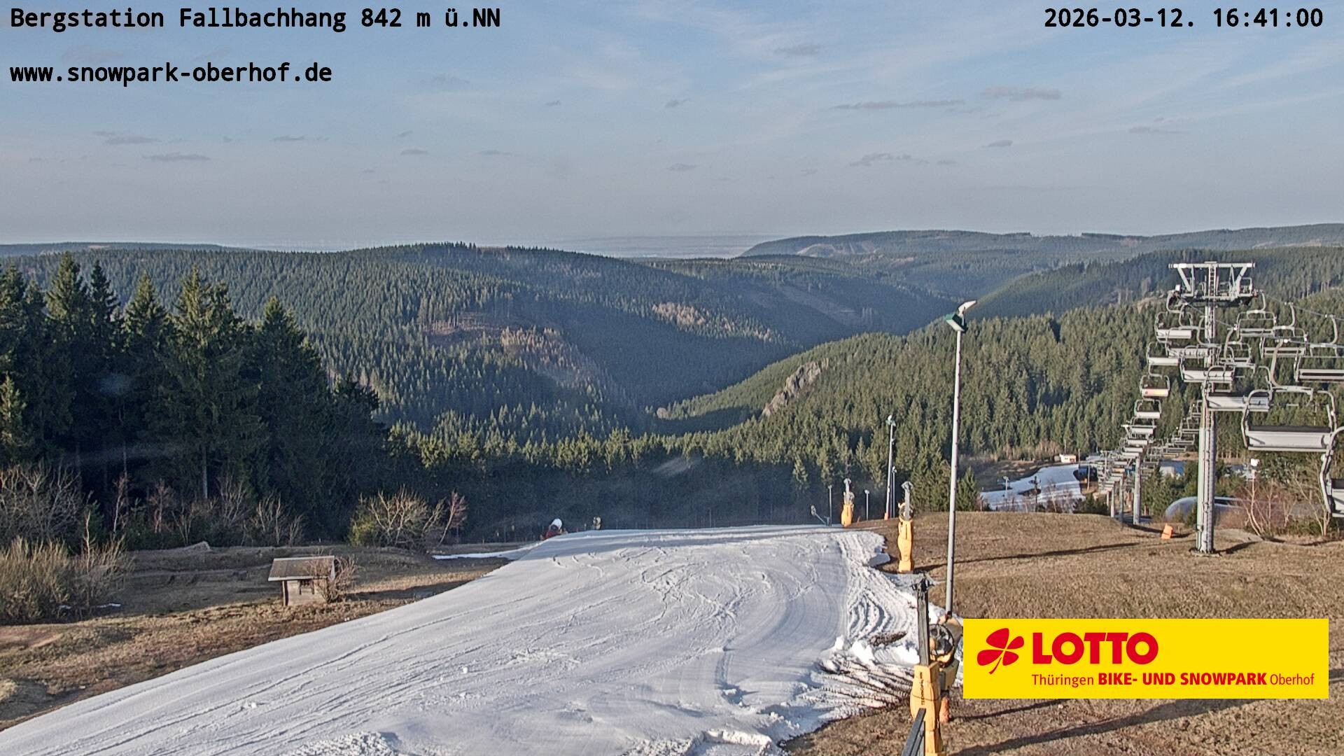Archiv Foto Webcam Oberhof: Sessellift Fallbachhang Bergstation
