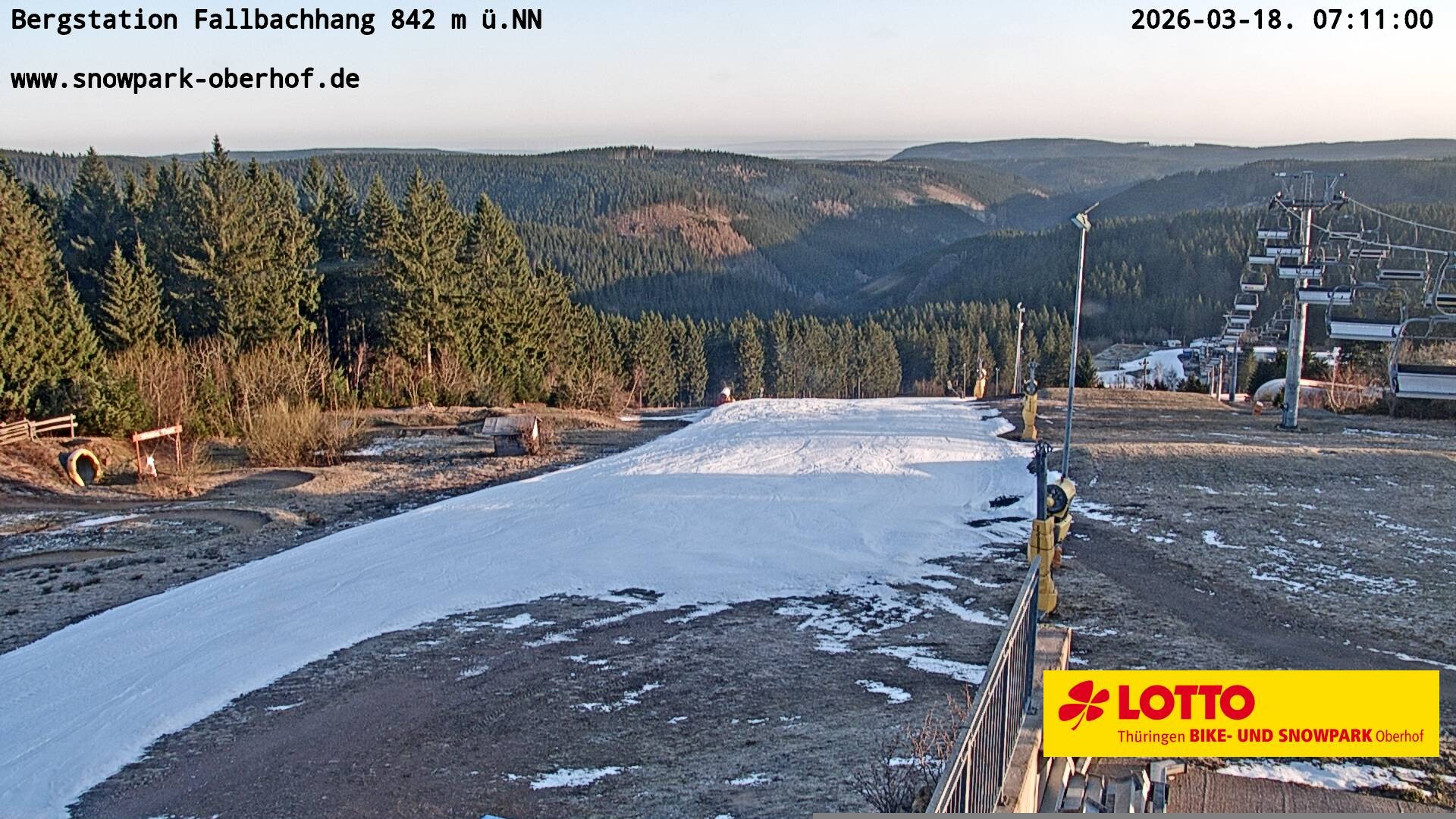 Archiv Foto Webcam Oberhof: Sessellift Fallbachhang Bergstation