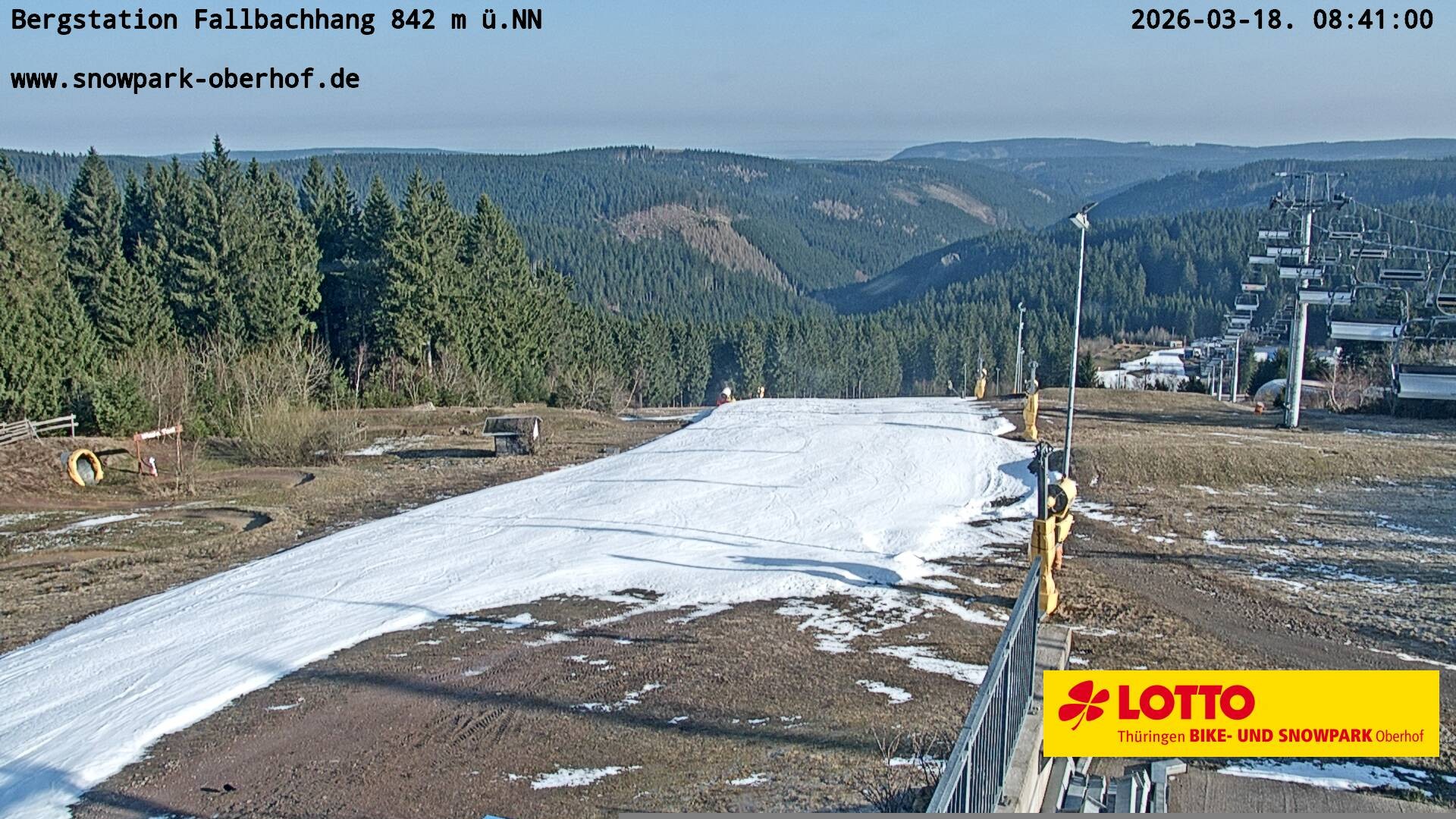Archiv Foto Webcam Oberhof: Sessellift Fallbachhang Bergstation