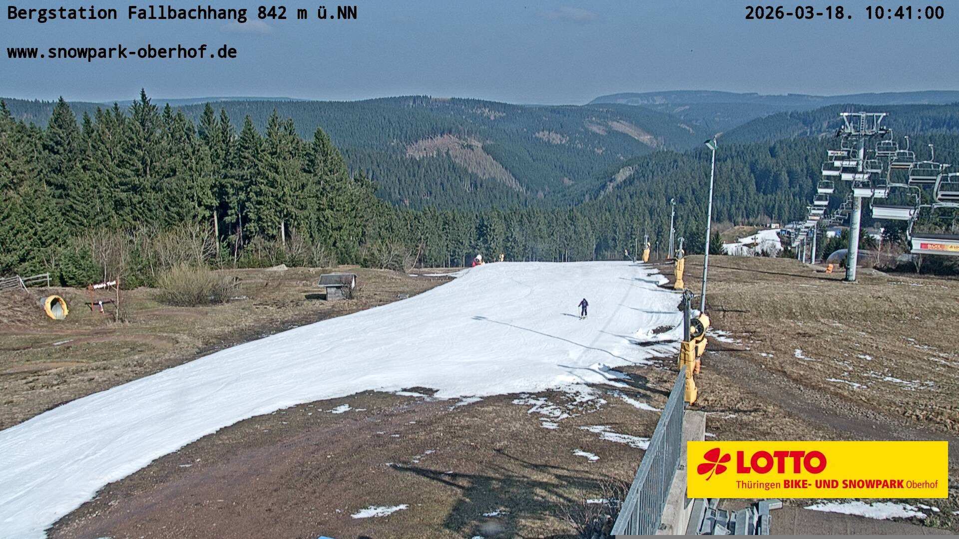 Archiv Foto Webcam Oberhof: Sessellift Fallbachhang Bergstation