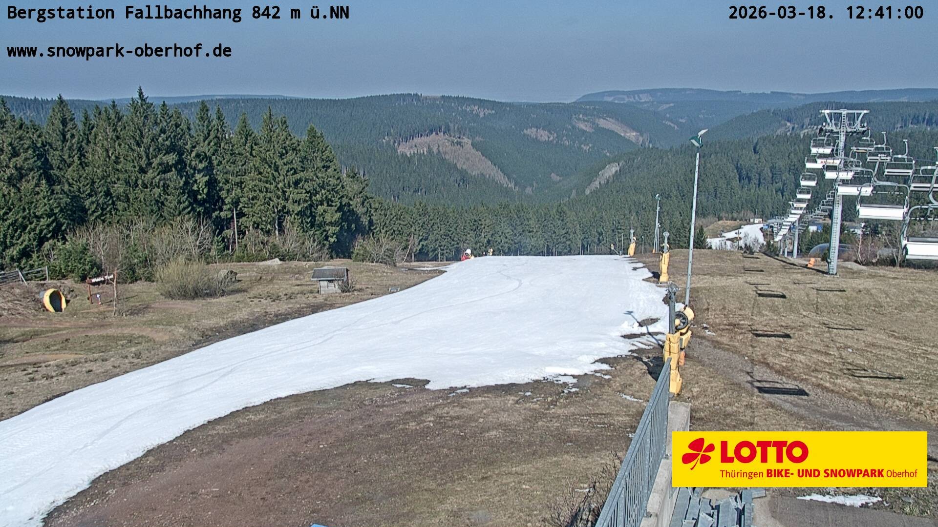 Archiv Foto Webcam Oberhof: Sessellift Fallbachhang Bergstation