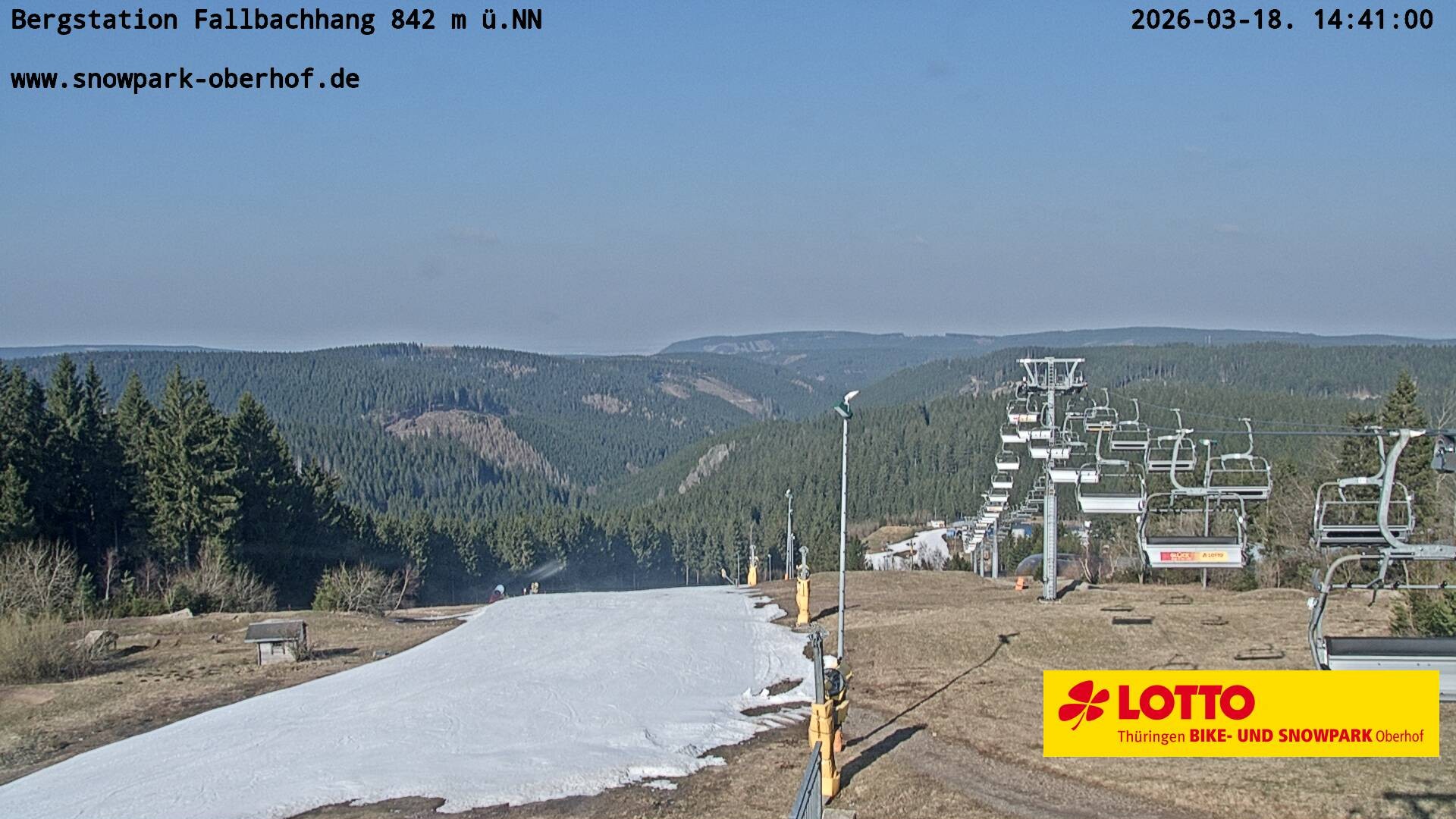 Archived image Webcam Oberhof: Chair Lift Fallbachhang