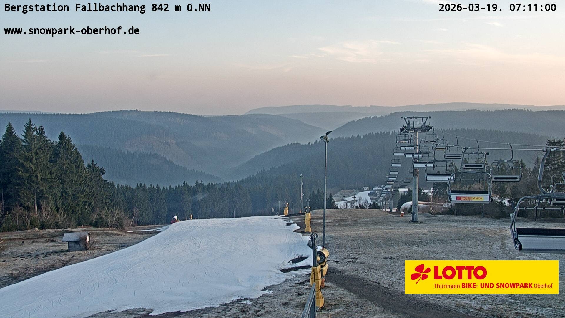 Archiv Foto Webcam Oberhof: Sessellift Fallbachhang Bergstation