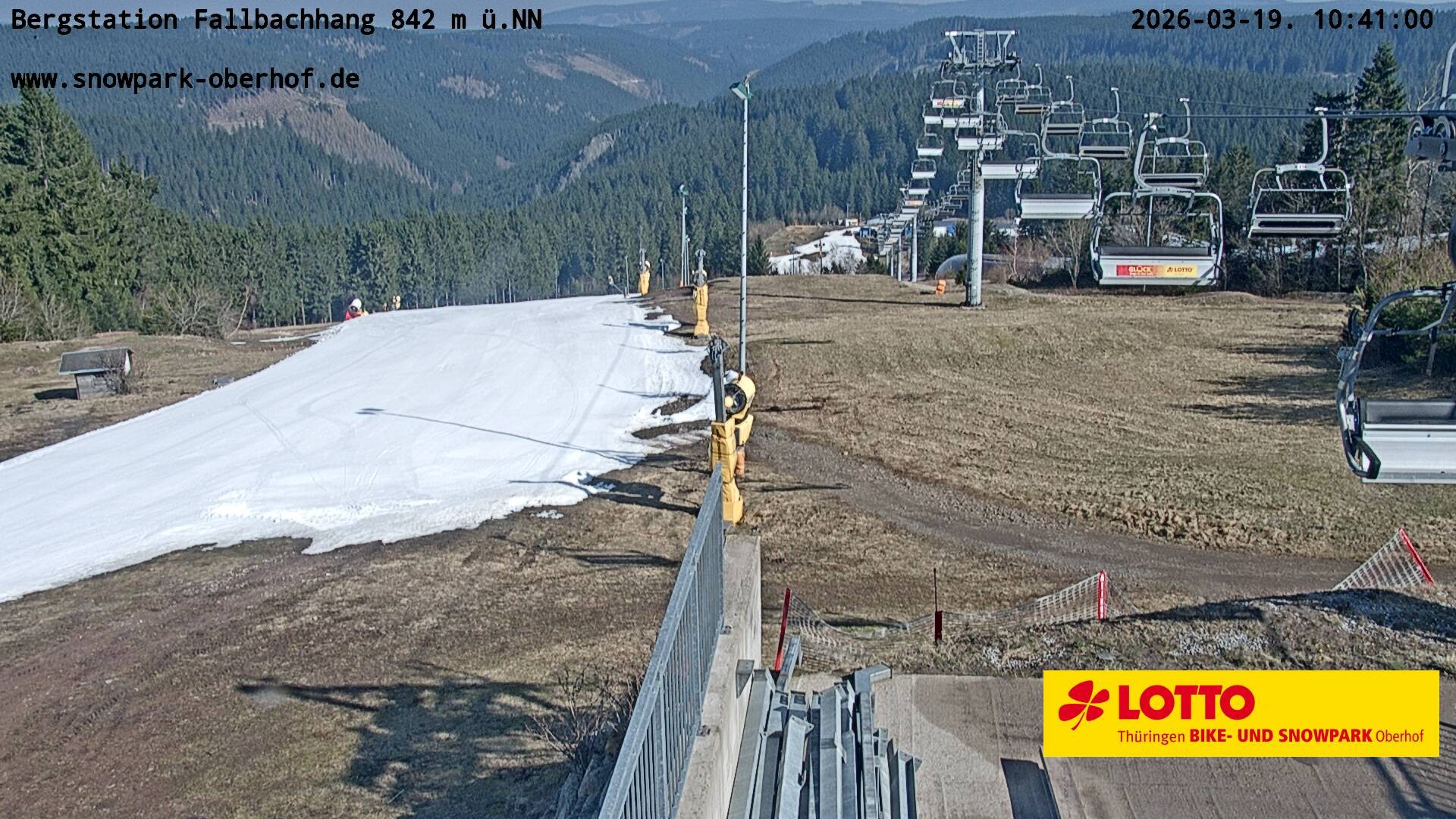 Archiv Foto Webcam Oberhof: Sessellift Fallbachhang Bergstation