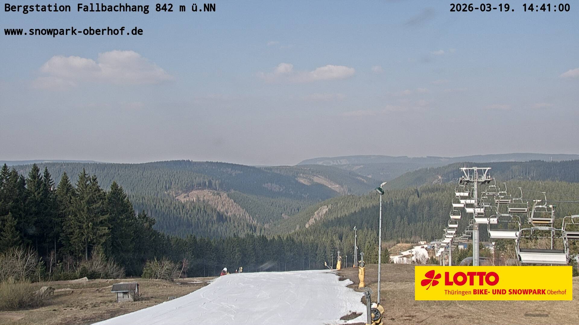 Archiv Foto Webcam Oberhof: Sessellift Fallbachhang Bergstation