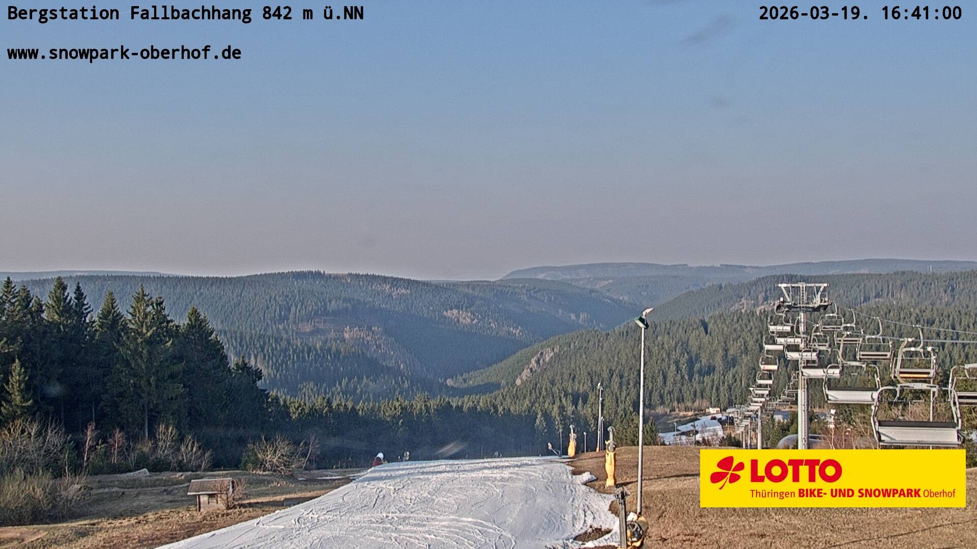 Archiv Foto Webcam Oberhof: Sessellift Fallbachhang Bergstation
