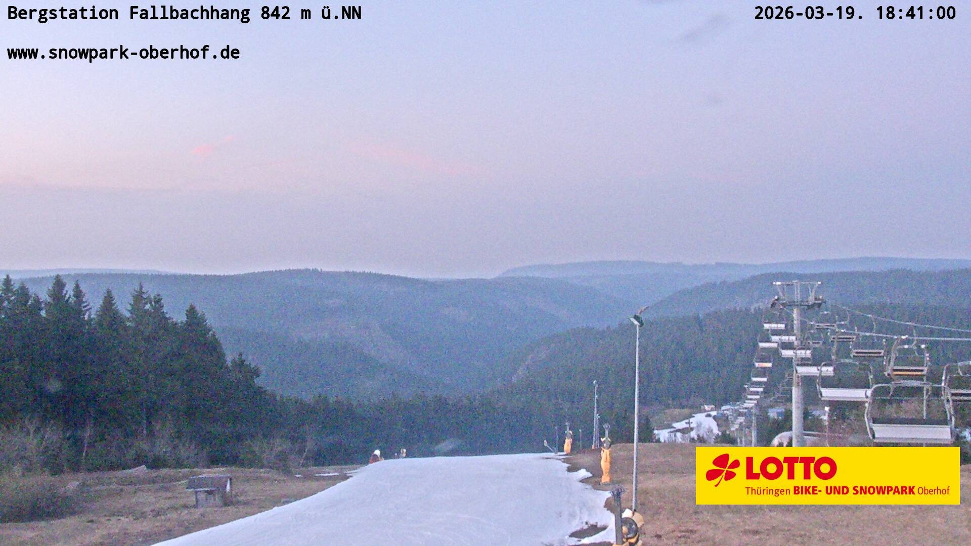 Archiv Foto Webcam Oberhof: Sessellift Fallbachhang Bergstation