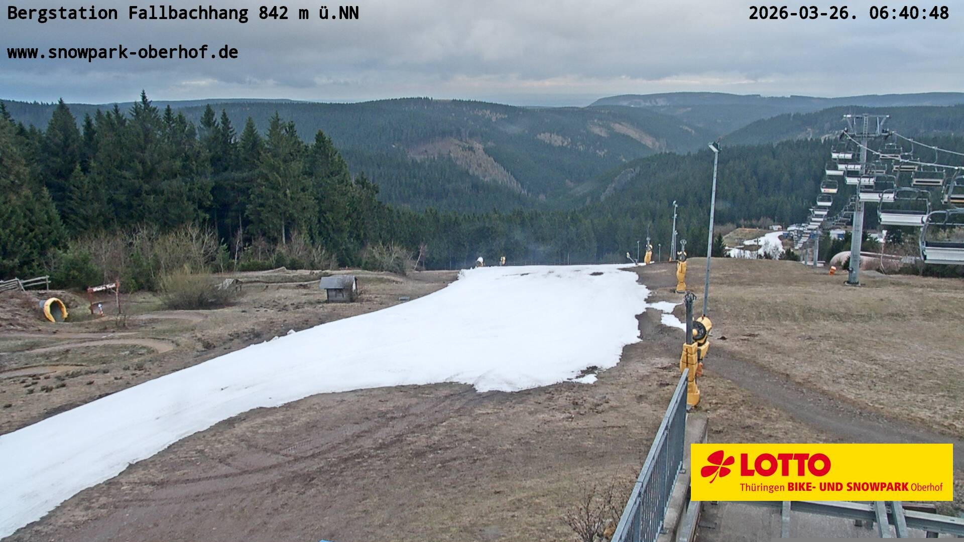 Archiv Foto Webcam Oberhof: Sessellift Fallbachhang Bergstation
