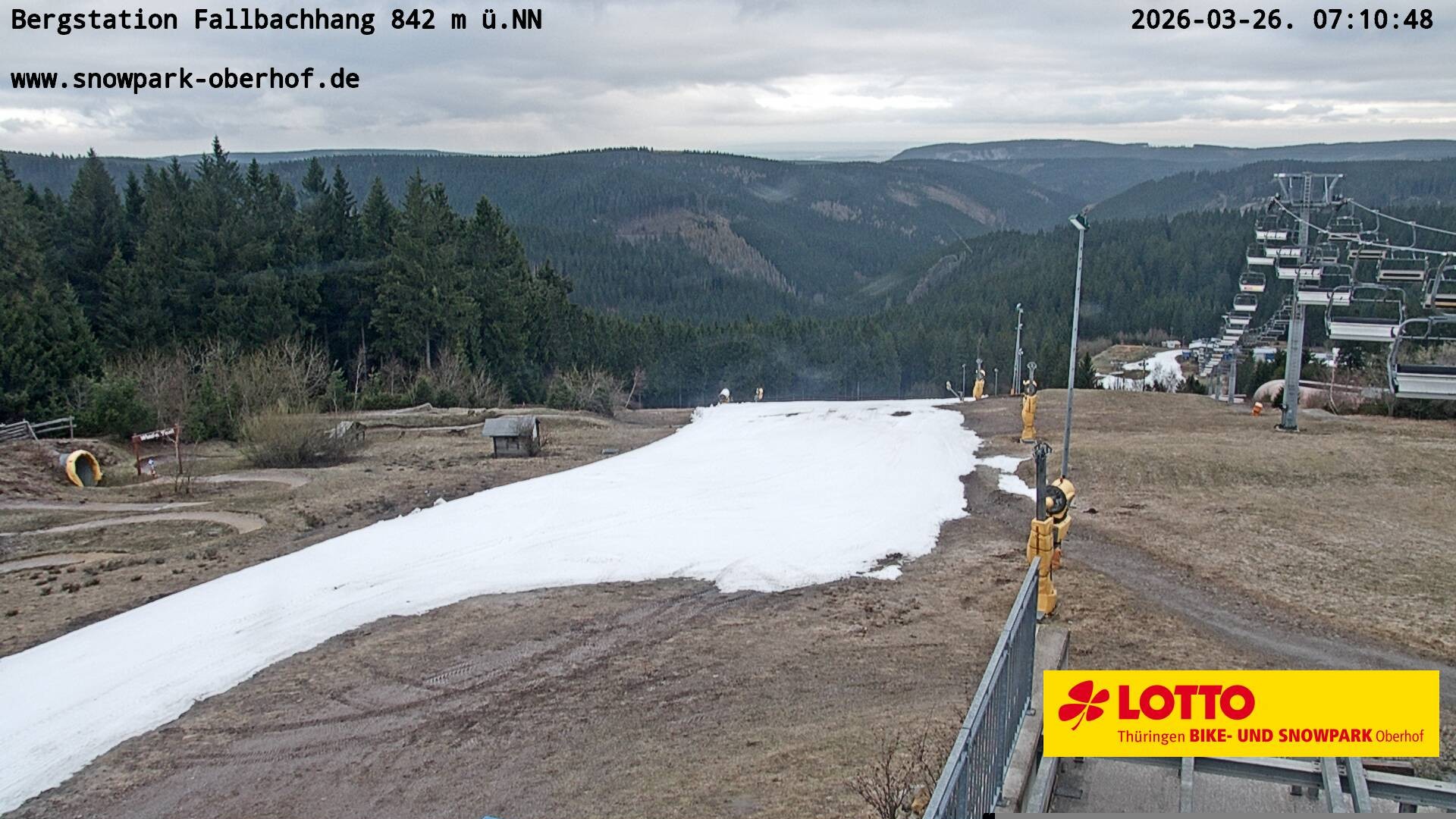 Archiv Foto Webcam Oberhof: Sessellift Fallbachhang Bergstation