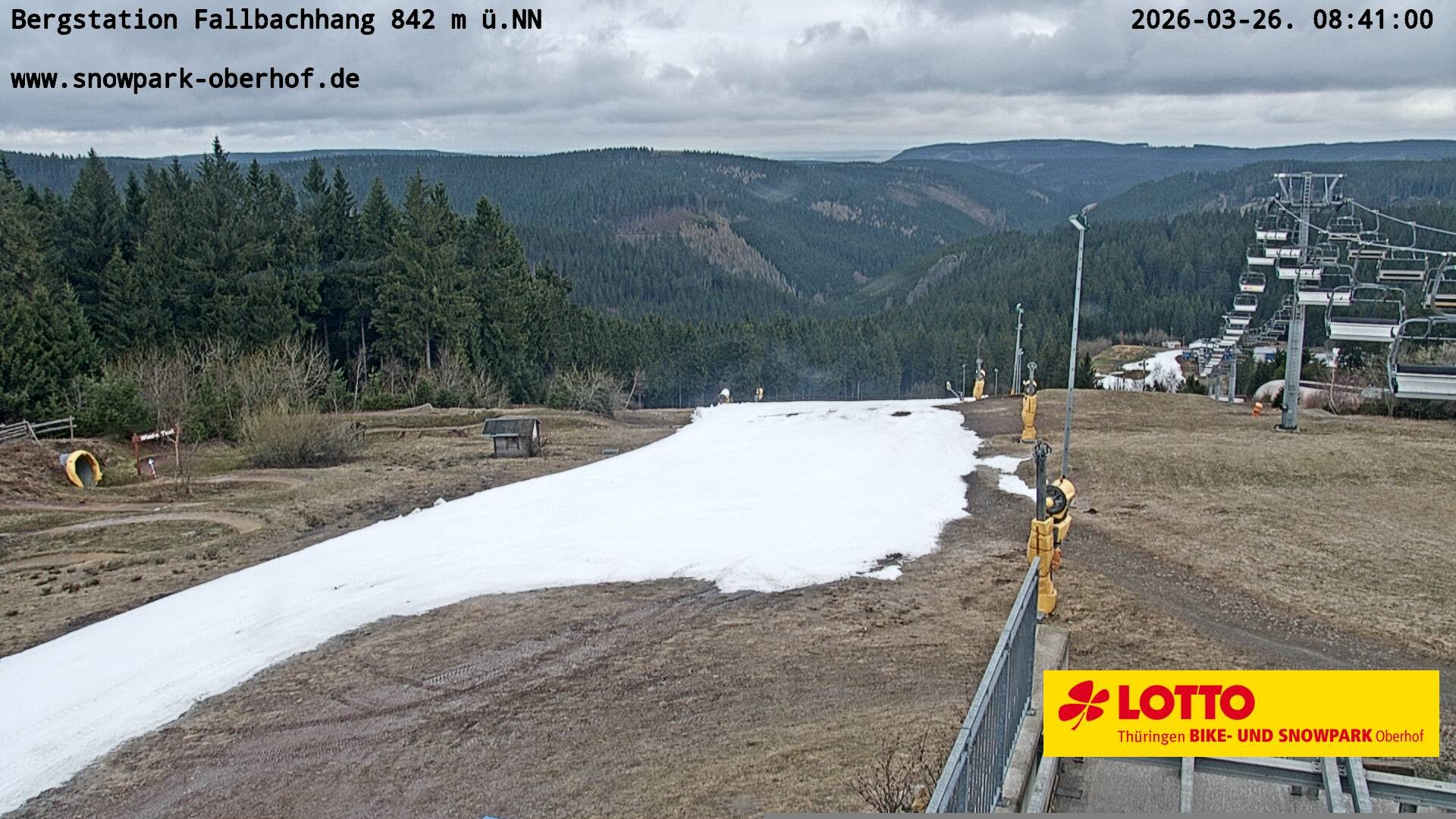 Archiv Foto Webcam Oberhof: Sessellift Fallbachhang Bergstation