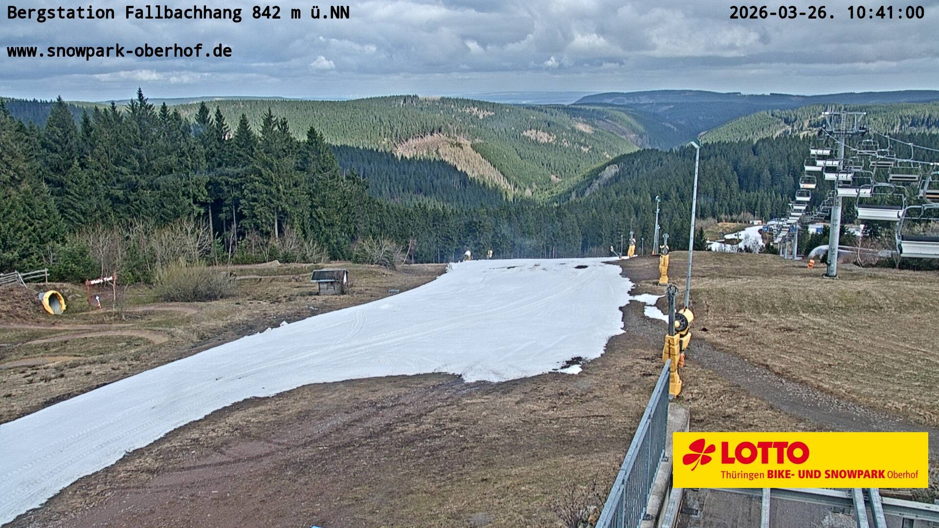Archiv Foto Webcam Oberhof: Sessellift Fallbachhang Bergstation