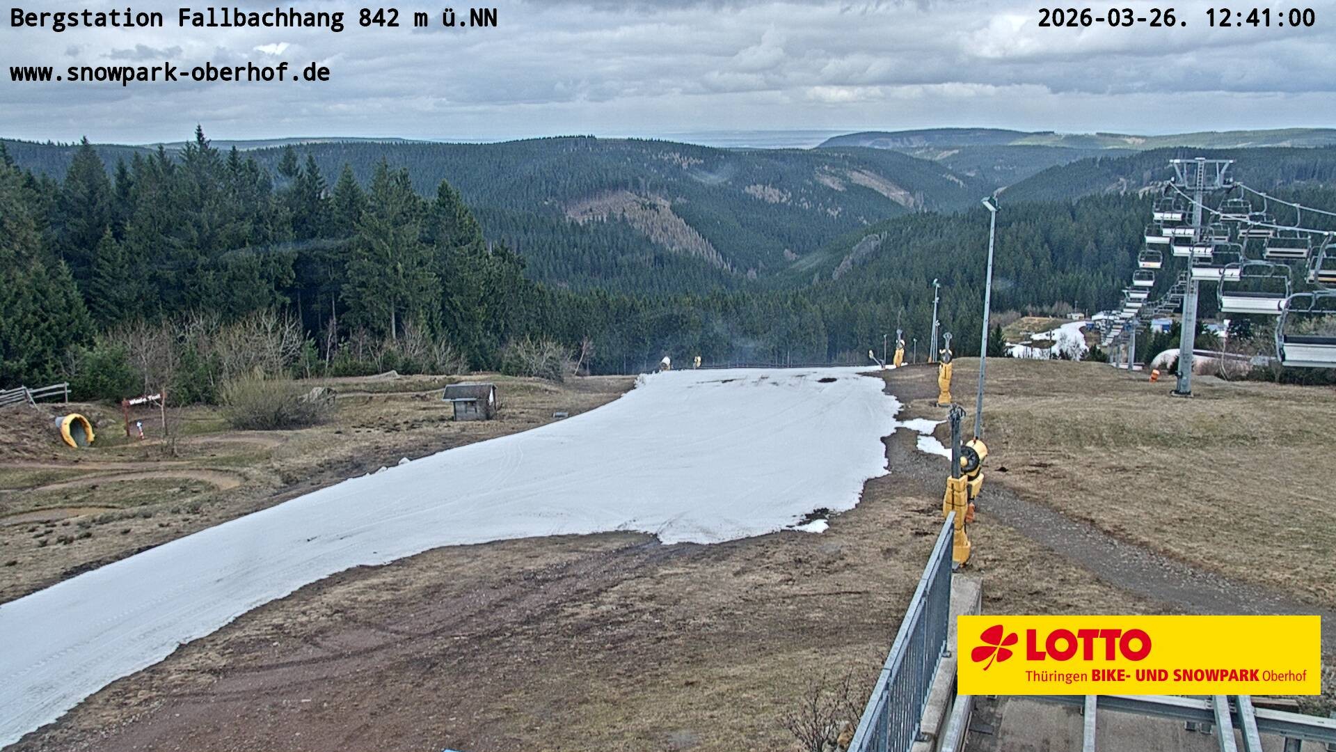 Archiv Foto Webcam Oberhof: Sessellift Fallbachhang Bergstation