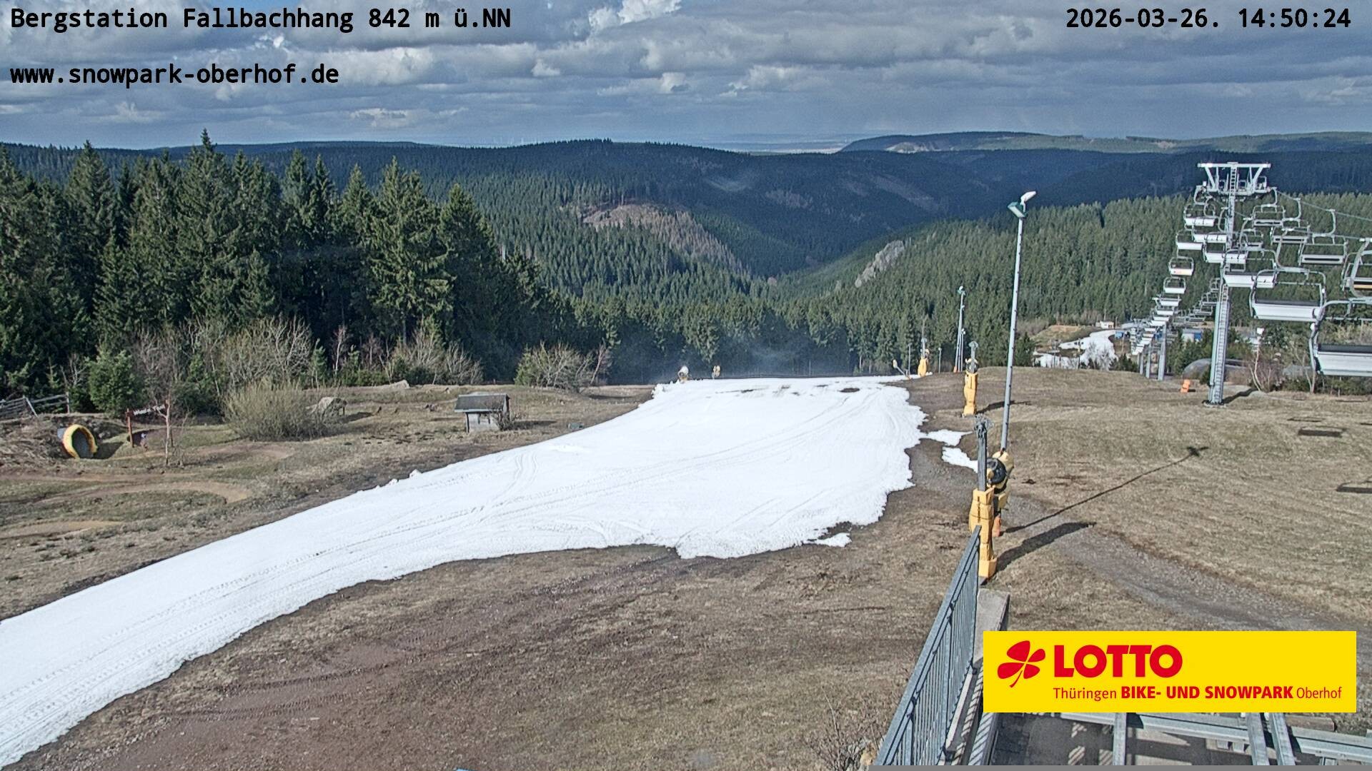 Archiv Foto Webcam Oberhof: Sessellift Fallbachhang Bergstation