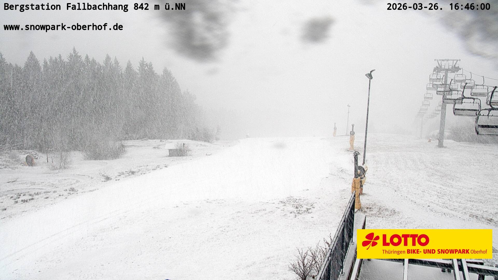Archiv Foto Webcam Oberhof: Sessellift Fallbachhang Bergstation