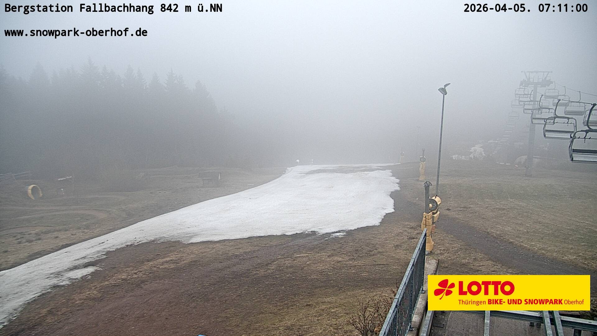 Archived image Webcam Oberhof: Chair Lift Fallbachhang