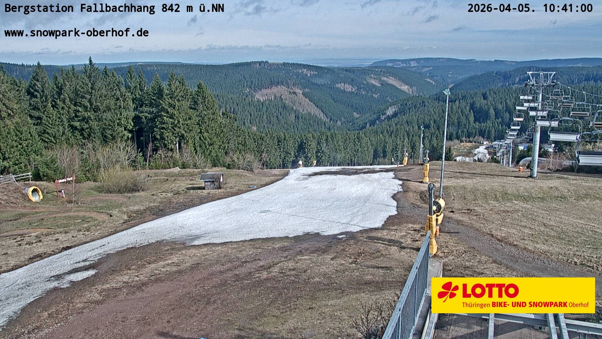 Archived image Webcam Oberhof: Chair Lift Fallbachhang